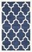 SAFAVIEH Geometrisch tapijt voor woonkamer, eetkamer, slaapkamer - Amherst Collection, korte pool, marineblauw en beige, 91 x 152 cm