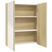 VidaXL Armoire de salle de bain avec miroir 60x15x75 cm mdf blanc et couleur chêne