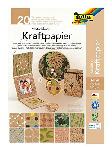 Folia Designpapierblok Kraftpapier II A4 - 20 vel - 120/230 grams
