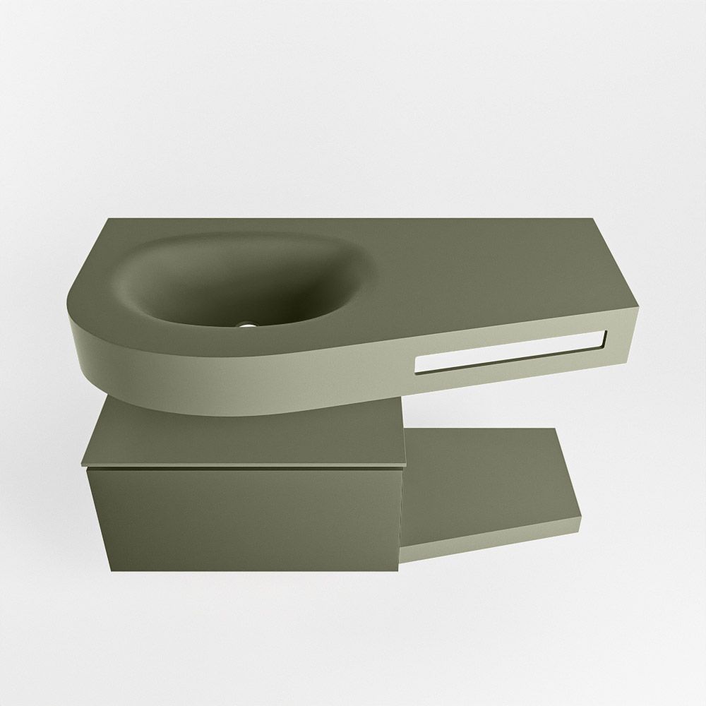 Mondiaz Riva Dulcet badkamermeubel links 100cm Army