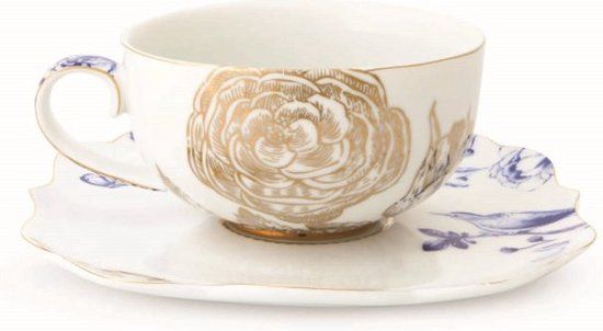 Pip Studio Royal White Theekop en Schotel - Wit