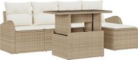 vidaXL Tuinbank Set 6-delig Beige Polywood