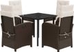 vidaXL 5-delige Tuinset met kussens poly rattan bruin