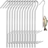 Lot de 12 crochets en acier inoxydable pour suspendre la viande et le poisson