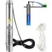 Pompe submersible pour puits profond 750w 230v/50hz 100l/min Hauteur 66m Résistante au sable 5% Câble 20m Inox 7,6cm IP68 pour industrie, irrigation et usage domestique