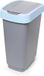Merkloos / Sans marque Famanu Vuilnisemmer met draaibaar deksel voor afvalscheiding – 50L – Grijs-blauw – Perfect voor keuken en kantoor