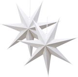 Lumineo Kerstster Lampionnen 2x stuks - 60 cm - Wit