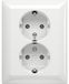 Busch-Jaeger SCHUKO® Dubbel stopcontact Complete afdekking alpinewit - Busch-balance® SI (202 EUJ-914)