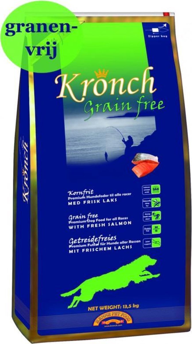 Kronch Graanvrij Hondenvoer Adult - 5 kg - graanvrije en glutenvrije hondenbrok.