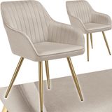 tectake Eetkamerstoelen Marilyn - Set van 2 - Taupe