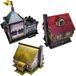3 bâtiments en carton imaginatifs pour jeux de table, adaptés aux figurines de 28-32 mm