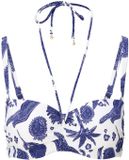 LingaDore Balconette Bikini Top Blue white print Dierenprint 36D