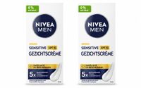 NIVEA MEN Crème visage Sensitive avec SPF 15 - 75 ml - Lot économique - 2 pièces