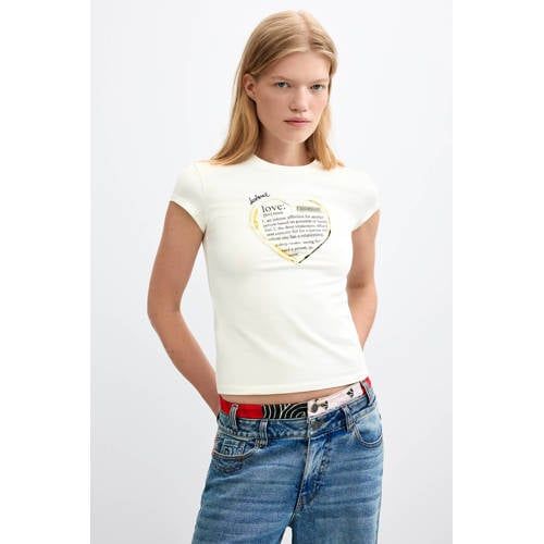 Desigual top met print - wit