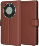Techsuit Hoesje geschikt voor HONOR Magic8 Lite - Leather Folio Book Wallet Case - Bruin