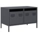 Meuble TV 68x39x43,5 cm acier laminé à froid couleur anthracite