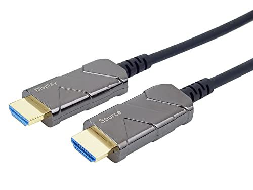 PremiumCord HDMI 2.1, M/M, 8K@60Hz, Ultra High Speed, kabel światłowodowy, pozłacane złącza, 25m, czarny