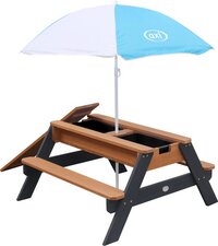 AXI Nick Zand & Water Picknicktafel in Antraciet/Bruin - Met Parasol - FSC Hout - Kinderen
