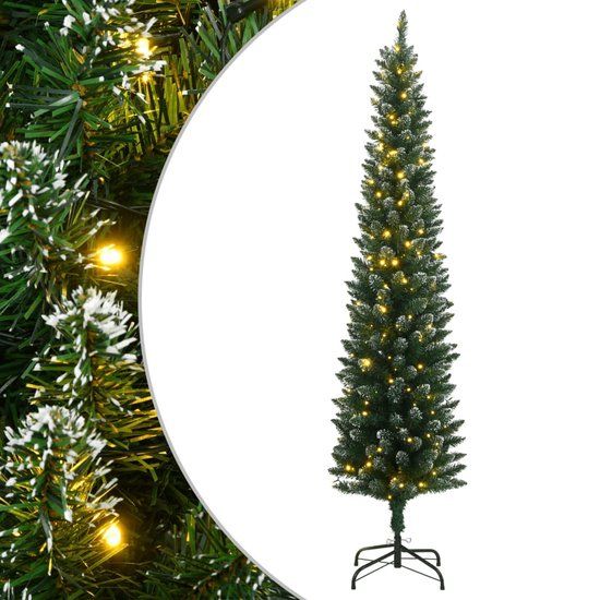 vidaXL Kunstkerstboom smal met 300 LED's 210 cm