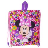 STOR Sac de sport Enfants Minnie Mouse - Sac à cordon avec poignées pour déjeuner et collations - Tissu durable 30x25cm - Idéal école crèche sorties