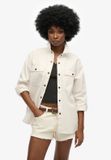 Superdry - Workwear overshirt - Dames - Shirts - Off white - Katoen - Maat UK12/EU40
