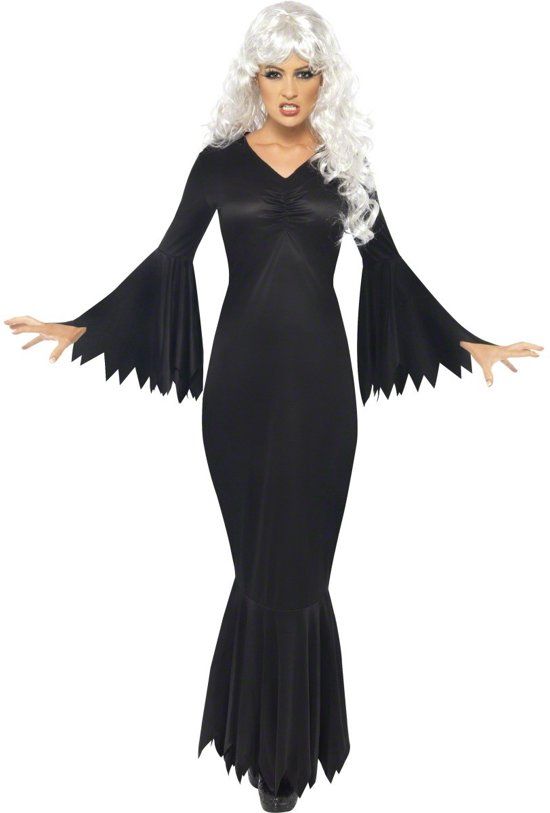 Generik Halloween verkleedkleding Zwarte vampierenjurk maat L 44-46