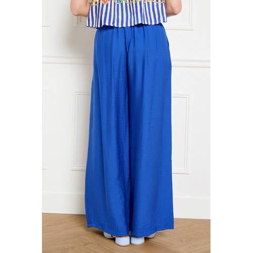 LOLALIZA wide leg regular waist broek blauw