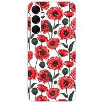 Samsung Galaxy A36 5G Fleurs de pavot bedrukt siliconen hoesje