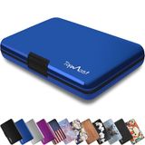 TopMost RFID-Blocking Aluminium Unisex Portemonnee | Credit Cards Holder | Plaats voor 12 Kaarten en Rekeningen | Blauw, 11 x 7,5 x 2 cm | Kaart en Rekeningen Houder
