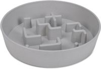 Beeztees Nom Bol anti-régurgitation Chien/Chat - Bol d'alimentation chien/chat - Lavable au lave-vaisselle - Antidérapant - Plastique - Gris - 1400ml