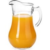 Carafe en verre - 2,4 L - Lavable en machine - Verre - Grand pichet à eau transparent avec anse