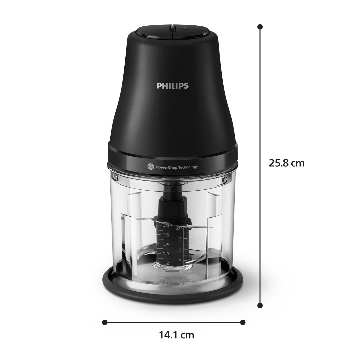 Philips HR1501/00 Electric Food Chopper - 1L, 450W, Black