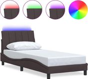 vidaXL Bedframe zonder matras "Hanko" 90x190 cm stof donkerbruin