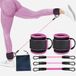 Bandes de résistance pour cheville - 3 niveaux (4,5 kg/9,1 kg/13,6 kg) - Boucle en D - TPE résistant à l'usure - Domicile/Salle de sport - Ajustement confortable - Bande de résistance