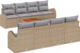 vidaXL Tuinbank Set 9-delig Beige en Lichtgrijs Polyrattan