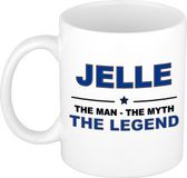 Bellatio Decorations naam cadeau mok - Jelle - man myth legend - koffiemok - 300 ml - collega - vaderdag