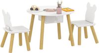 AIYAPLAY Kindertafel en -stoelenset - Hout - Wit