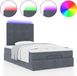 vidaXL Lit plateforme avec matelas et LED 120x190cm velours gris foncé