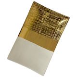 DRW Rechthoekig keramisch centrum in goud en wit, glanzend, 3,5 x 16 x 26 cm