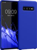 kwmobile telefoonhoesje geschikt voor Samsung Galaxy S10 Plus / S10+ - Hoesje met siliconen coating - Smartphone case in Baltisch blauw