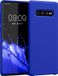 kwmobile hoesje geschikt voor Samsung Galaxy S10 Plus / S10+ - Hoesje met siliconen coating - Smartphone case in Baltisch blauw
