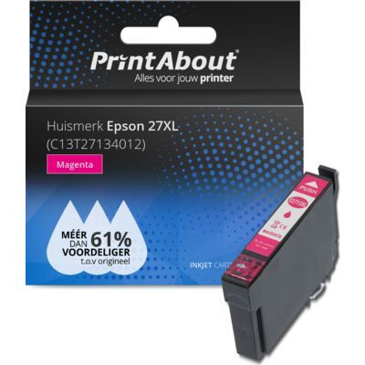 PrintAbout Huismerk 27XL Magenta Ink Cartridge for Epson Printers