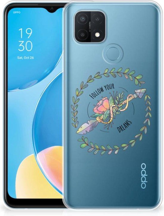 B2Ctelecom Siliconen Back Cover OPPO A15 - Boho Dreams - Transparant