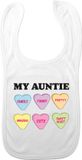 Bellatio Decorations Baby slabbetje - Wit - Tante - Kraam Cadeau - Hartjes