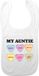 Bellatio Decorations Baby slabbetje - Wit - Tante - Kraam Cadeau - Hartjes
