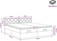 vidaXL Lit plateforme avec matelas et éclairage LED, couleur crème, 180 x 200 cm, revêtement en tissu