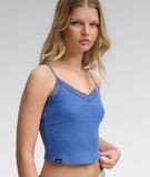 Superdry Korte top met kantrand voor vrouwen Essentiel