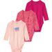 LUPILU Body bébé, 3 pièces, en pur coton. (Aubergine/rose foncé/rose clair, 50/56)