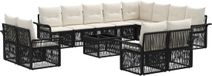 vidaXL Tuinbank - Set - 13-delig - Zwart en Crèmewit - Polywood