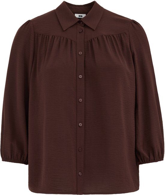 WE Fashion Damems blouse met driekwart mouwen - Curve